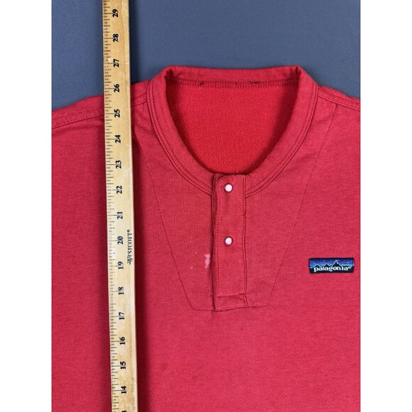 Rare Vintage 80s Patagonia Snap Button Blank Red Sweater Long Sleeve Outdoor - Picture 13 of 13